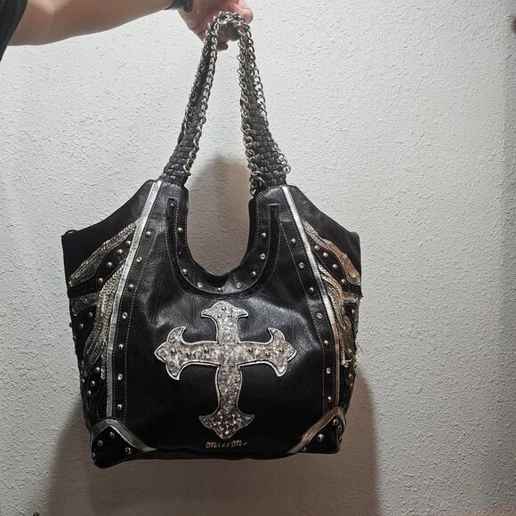 Miss me grunge emo goth cross large hobo purse - Picture 1 of 5